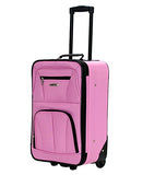 Rockland Journey Softside Upright Luggage Set, Expandable, Pink, 4 - Piece (14/19/24/28)