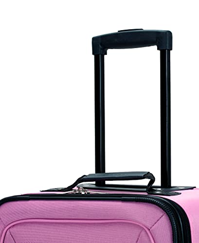 Rockland Journey Softside Upright Luggage Set, Expandable, Pink, 4 - Piece (14/19/24/28)