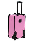 Rockland Journey Softside Upright Luggage Set, Expandable, Pink, 4 - Piece (14/19/24/28)