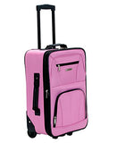 Rockland Journey Softside Upright Luggage Set, Expandable, Pink, 4 - Piece (14/19/24/28)
