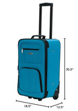 Rockland Journey Softside Upright Luggage Set,Expandable, Turquoise, 4 - Piece (14/19/24/28)