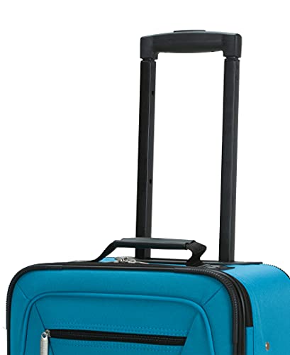 Rockland Journey Softside Upright Luggage Set,Expandable, Turquoise, 4 - Piece (14/19/24/28)