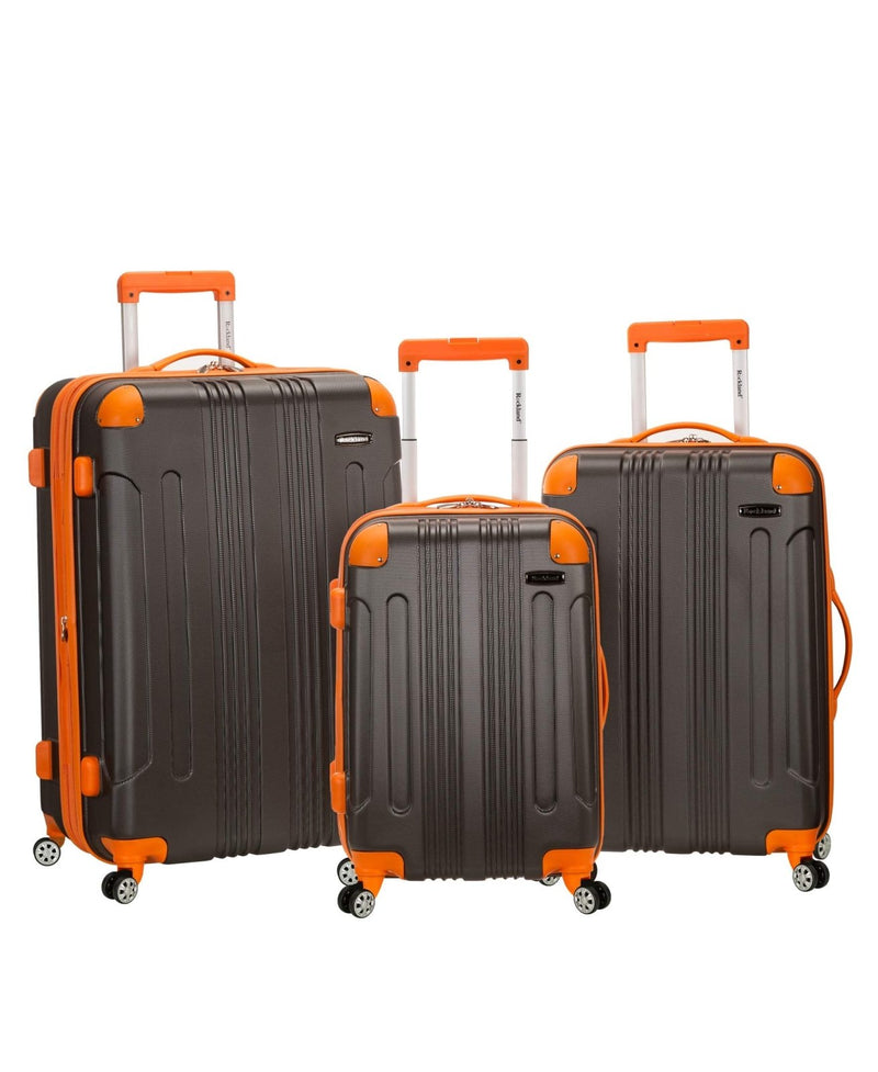 Rockland London Hardside Spinner Wheel Luggage, Charcoal, 3 - Piece Set (20/24/28)
