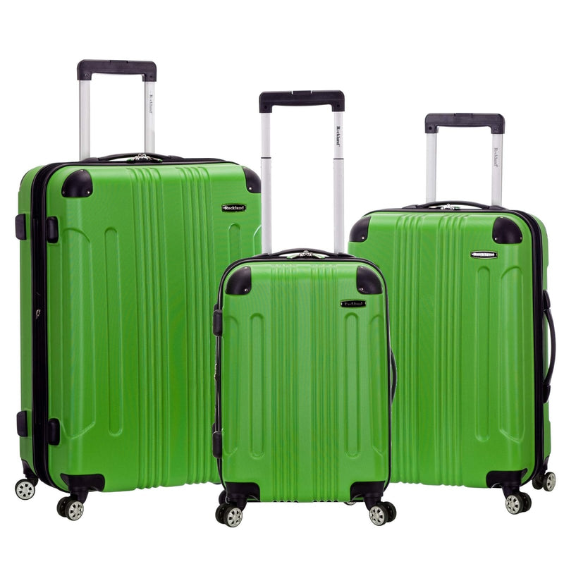 Rockland London Hardside Spinner Wheel Luggage, Green, 3 - Piece Set (20/24/28)