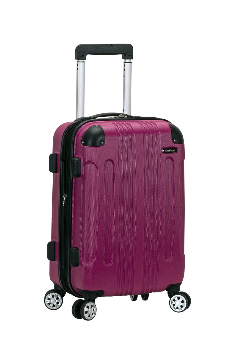 Rockland London Hardside Spinner Wheel Luggage, Magenta, Carry - On 20 - Inch