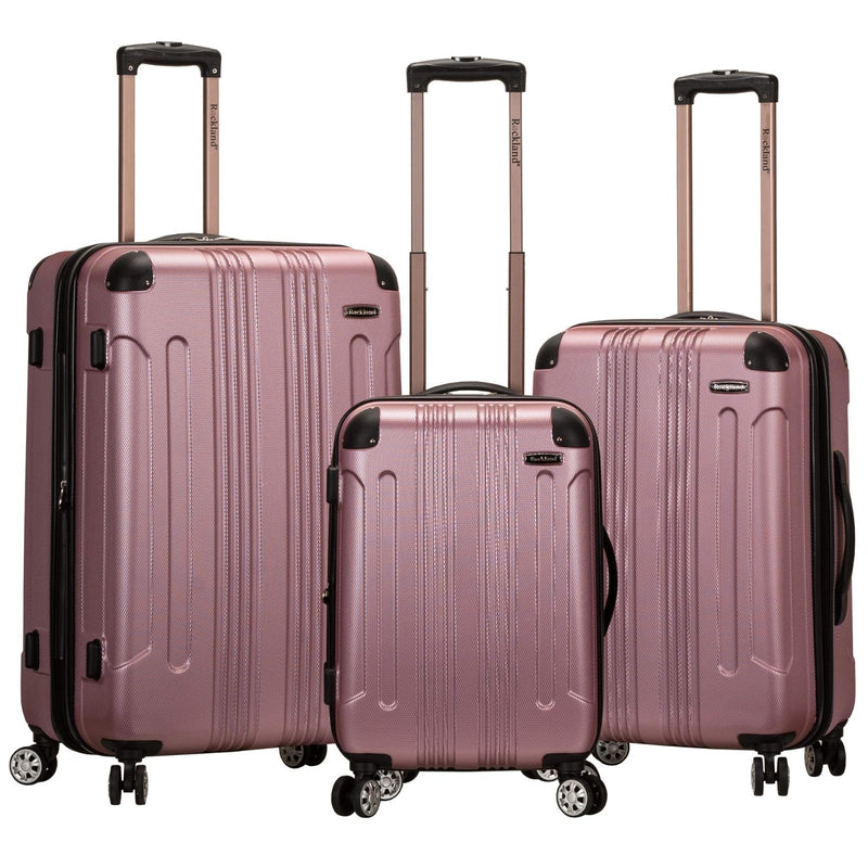 Rockland London Hardside Spinner Wheel Luggage, Pink, 3 - Piece Set (20/24/28)
