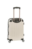 Rockland London Hardside Spinner Wheel Luggage, White, 3 - Piece Set (20/24/28)
