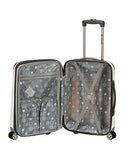 Rockland London Hardside Spinner Wheel Luggage, White, 3 - Piece Set (20/24/28)