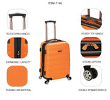 Rockland Melbourne Hardside Expandable Spinner Wheel Luggage, Carbon, Carry - On 20 - Inch