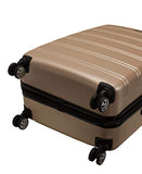Rockland Melbourne Hardside Expandable Spinner Wheel Luggage, Champagne, 3 - Piece Set (20/24/28)