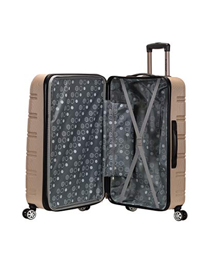 Rockland Melbourne Hardside Expandable Spinner Wheel Luggage, Champagne, 3 - Piece Set (20/24/28)