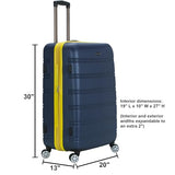 Rockland Melbourne Hardside Expandable Spinner Wheel Luggage, Mint, Checked Large 28"