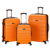 Rockland Melbourne Hardside Expandable Spinner Wheel Luggage, Orange, 3 - Piece Set (20/24/28)
