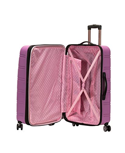 Rockland Melbourne Hardside Expandable Spinner Wheel Luggage, Pink, 3 - Piece Set (20/24/28)