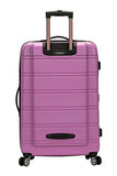Rockland Melbourne Hardside Expandable Spinner Wheel Luggage, Pink, Checked Large 28"