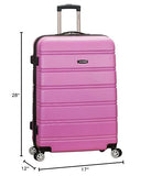 Rockland Melbourne Hardside Expandable Spinner Wheel Luggage, Pink, Checked Large 28"