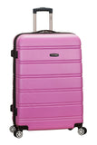 Rockland Melbourne Hardside Expandable Spinner Wheel Luggage, Pink, Checked Large 28"