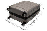 Rockland Melbourne Hardside Expandable Spinner Wheel Luggage, Silver, Checked Large 28"