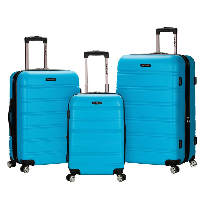 Rockland Melbourne Hardside Expandable Spinner Wheel Luggage, Turquoise, 3 - Piece Set (20/24/28)