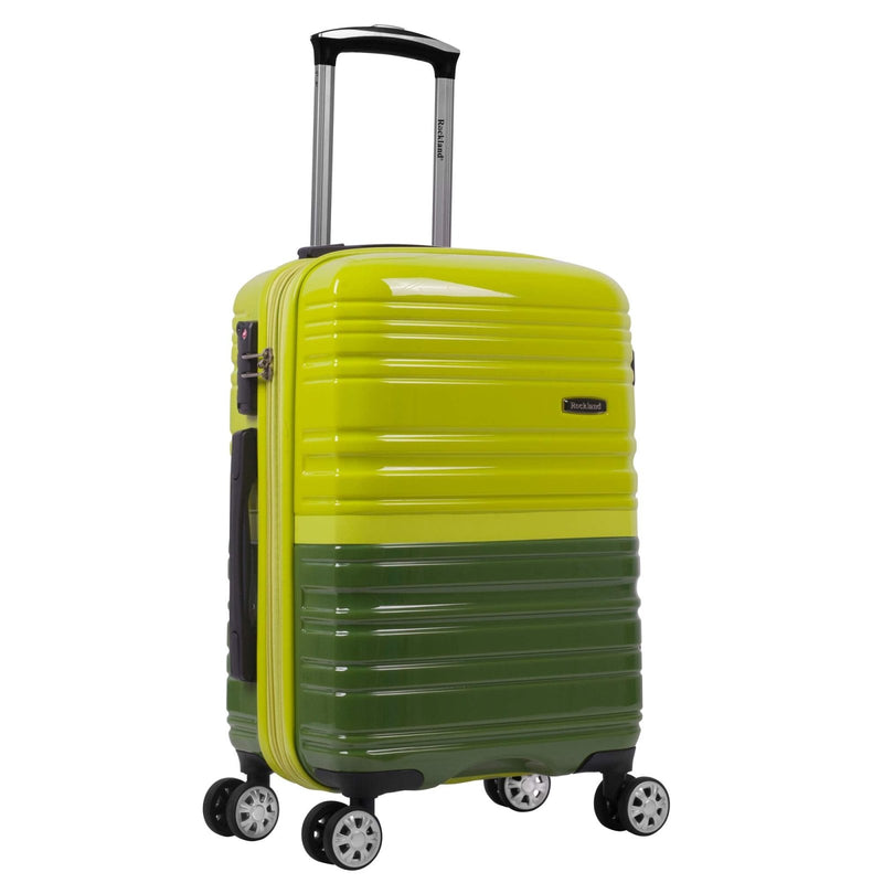 Rockland Melbourne Hardside Expandable Spinner Wheel Luggage, Two Tone Green, Carry - On 20 - Inch