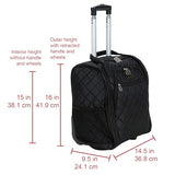 Rockland Melrose Upright Wheeled Underseater Carry - On Luggage, Black, 15 - Inch