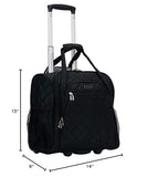 Rockland Melrose Upright Wheeled Underseater Carry - On Luggage, Black, 15 - Inch