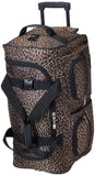 Rockland Rolling Duffel Bag, Brown Leopard, 100% polyester, 22 - Inch