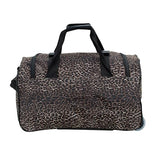 Rockland Rolling Duffel Bag, Brown Leopard, 100% polyester, 22 - Inch
