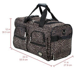 Rockland Rolling Duffel Bag, Brown Leopard, 100% polyester, 22 - Inch