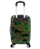 Rockland Safari Hardside Spinner Wheel Luggage, CAMO, 3 Piece (20"/24"/28")