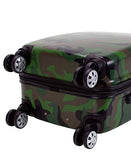 Rockland Safari Hardside Spinner Wheel Luggage, CAMO, 3 Piece (20"/24"/28")
