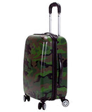 Rockland Safari Hardside Spinner Wheel Luggage, CAMO, 3 Piece (20"/24"/28")