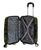 Rockland Safari Hardside Spinner Wheel Luggage, CAMO, 3 Piece (20"/24"/28")