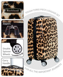 Rockland Safari Hardside Spinner Wheel Luggage, Leopard, 3 Piece (20"/24"/28")