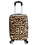 Rockland Safari Hardside Spinner Wheel Luggage, Leopard, 3 Piece (20"/24"/28")