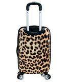Rockland Safari Hardside Spinner Wheel Luggage, Leopard, 3 Piece (20"/24"/28")