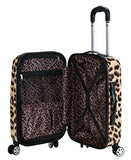 Rockland Safari Hardside Spinner Wheel Luggage, Leopard, 3 Piece (20"/24"/28")