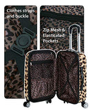 Rockland Safari Hardside Spinner Wheel Luggage, Leopard, 3 Piece (20"/24"/28")