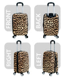 Rockland Safari Hardside Spinner Wheel Luggage, Leopard, 3 Piece (20"/24"/28")