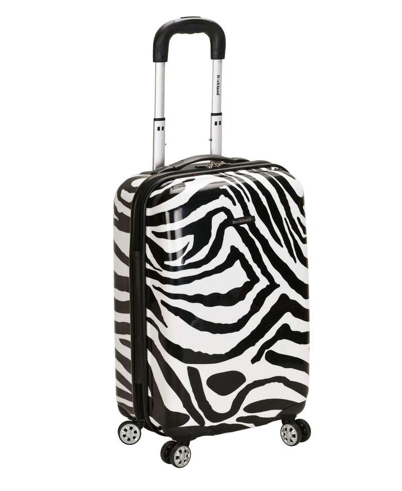 Rockland Safari Hardside Spinner Wheel Luggage, Zebra, Carry - On 20 - Inch