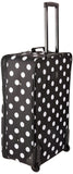 Rockland Vara Softside 3 - Piece Upright Luggage Set, Expandable,Black dot, (20/22/28)