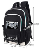 Roffatide Anime Laptop Backpack College Schoolbag Printed Rucksack with USB Charging Port & Headphone Port Black