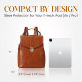 rofozzi Structured Vegan Leather Backpack Purse for Women - Back Pack Purses Women – PU Faux Leather Backpack Handbags (Brown)