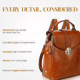 rofozzi Structured Vegan Leather Backpack Purse for Women - Back Pack Purses Women – PU Faux Leather Backpack Handbags (Brown)