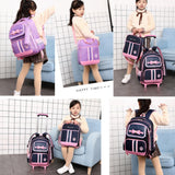 Rolling Backpack for Girls Cute Trolley Bags Primary School Bookbags with Wheels Kids Carry - On Wheeled Backpack with Lunch Bag
