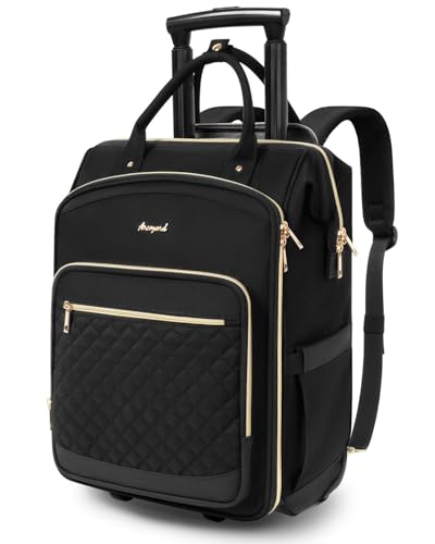 Rolling Backpack for Women, Travel Backpack with Wheels, Vertical Storage Wheeled Laptop Backpack, Overnight Underseat Carry on | Backpacks4Less