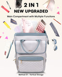 Rolling Backpack for Women, Travel Rolling Laptop Backpack with Wheels, Vertical & Horizontal Storage 2 In 1, Flip - Top Design, Water - Resistant Overnight College Underseat Carry on Luggage, Grey