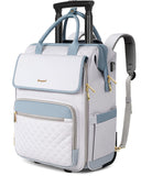 Rolling Backpack for Women, Travel Rolling Laptop Backpack with Wheels, Vertical & Horizontal Storage 2 In 1, Flip - Top Design, Water - Resistant Overnight College Underseat Carry on Luggage, Grey