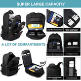 Rolling Backpack, Large Backpack with Wheels for Men Women Adults, 17inch Waterproof Wheeled Travel Laptop Backpack Carry on Luggage Bag Trolley Suitcase Business College School Computer Bookbag,Black