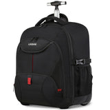 Rolling Backpack, Large Backpack with Wheels for Men Women Adults, 17inch Waterproof Wheeled Travel Laptop Backpack Carry on Luggage Bag Trolley Suitcase Business College School Computer Bookbag,Black